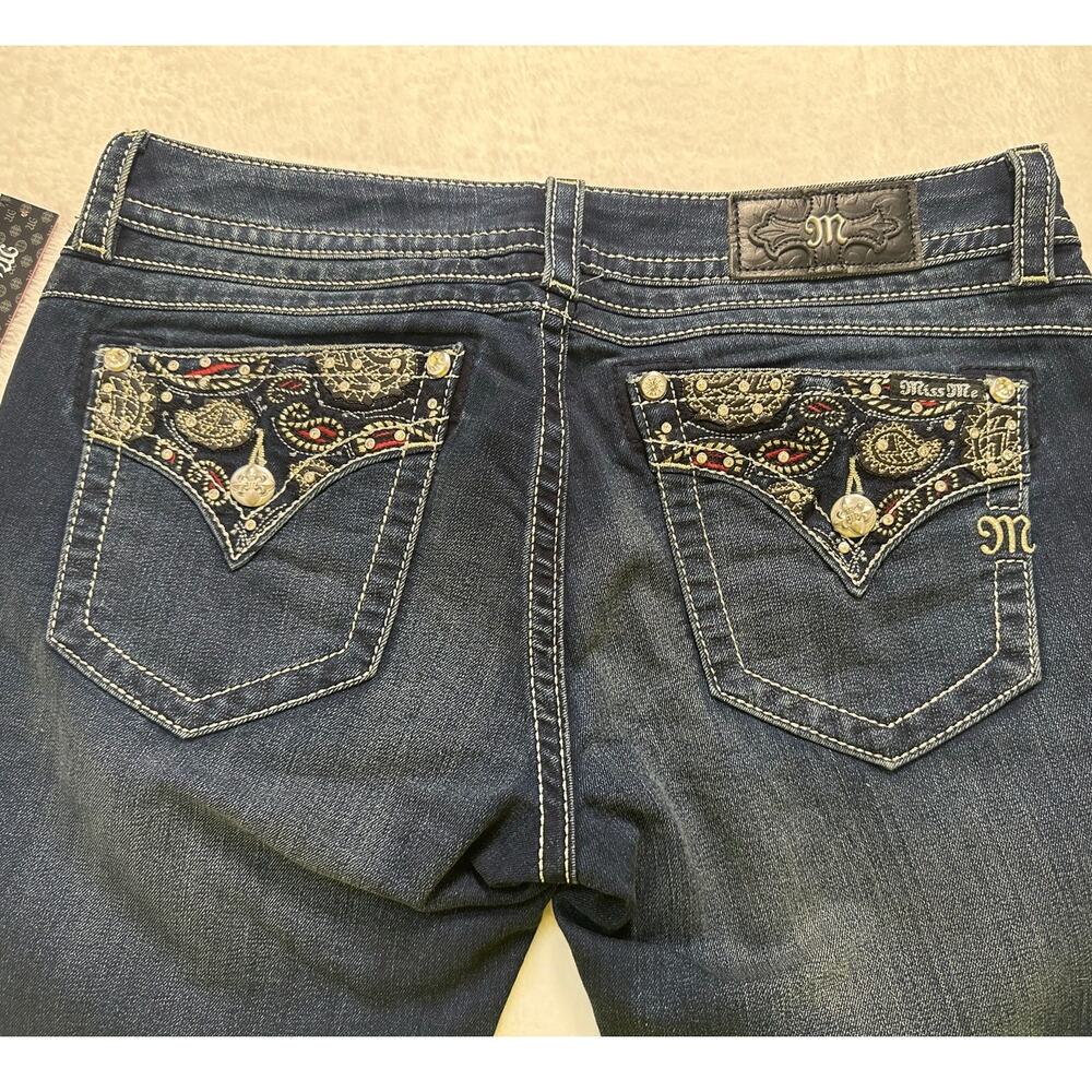 NWT Miss Me Signature Boot Embellishment Size 32 Y2K Dark Wash